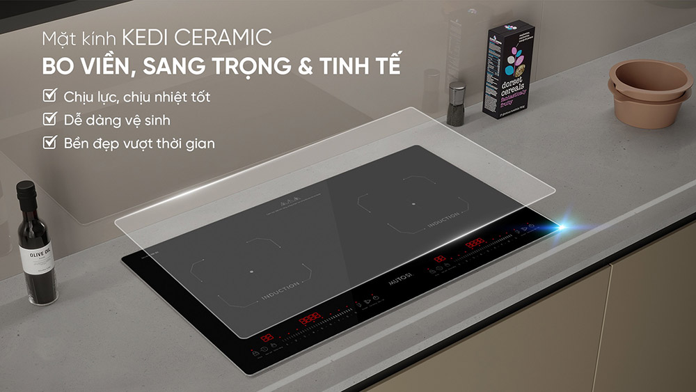 Bếp Từ Đôi Mutosi MI-36 mang đến vẻ sang trọng cho căn bếp