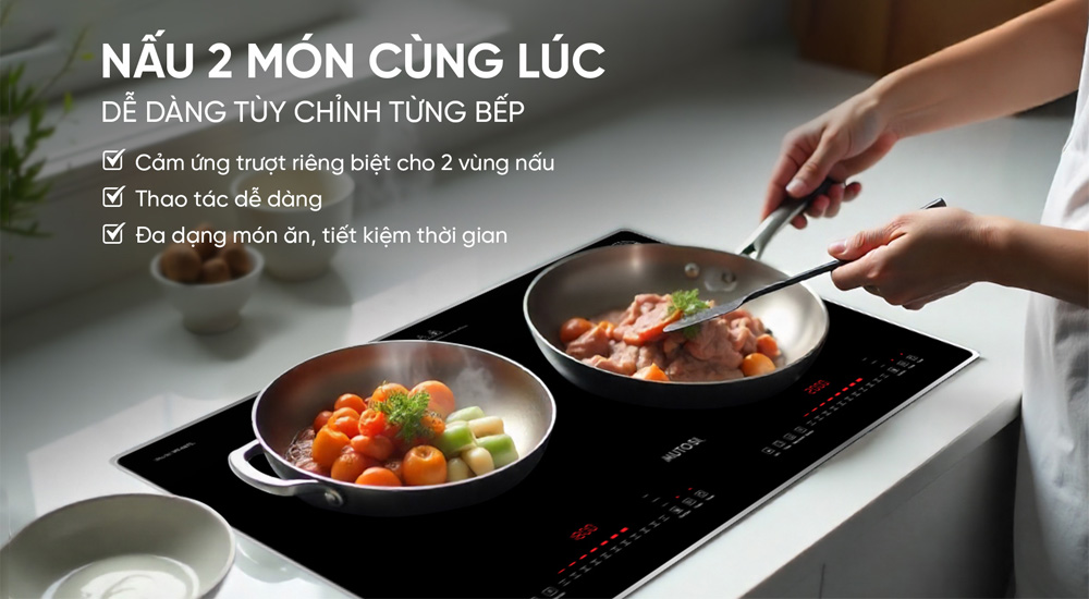 Dễ dàng điều khiển Bếp Từ Đôi Mutosi MI-68TL