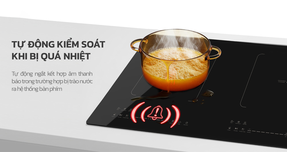 Bếp tích hợp loạt tính năng tự ngắt an toàn