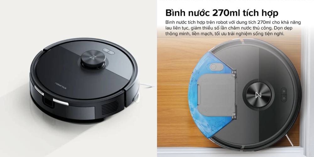 Bình nước 270ml cho phép robot Roborock Q7TF hoạt động liên tục