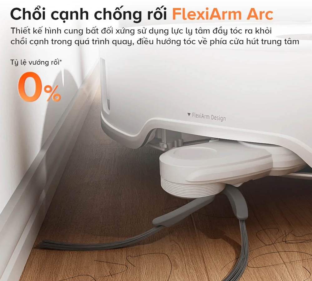 Roborock Q Revo 5V1 Trắng trang bị chổi cạnh chống rối FlexiArm