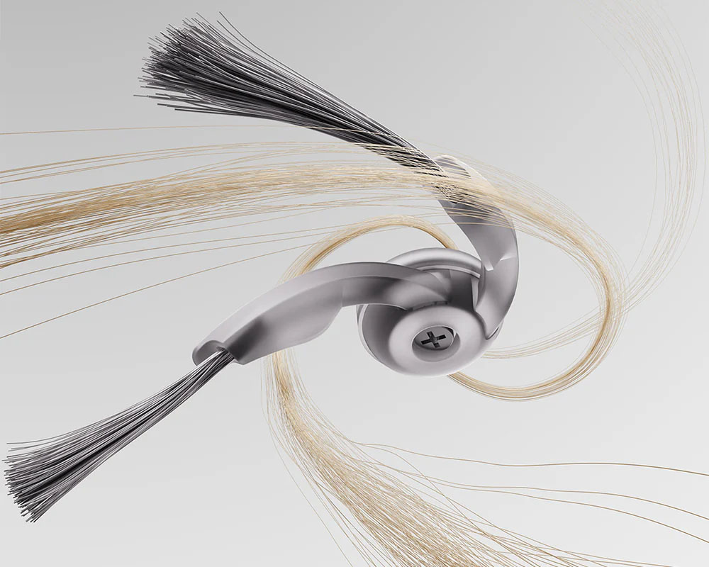 Chổi cạnh có thiết kế hình cung bất đối xứng, chống rối