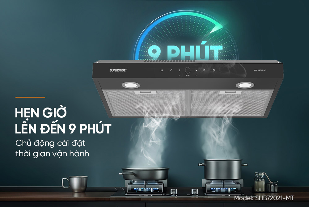 Máy Hút Mùi SHB72021-MT tích hợp chức năng Hẹn giờ tự tắt
