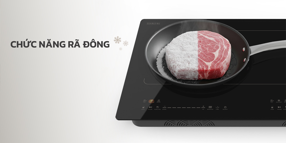 Bếp Từ Đôi Hawonkoo CEH-268 tích hợp chức năng rã đông thông minh