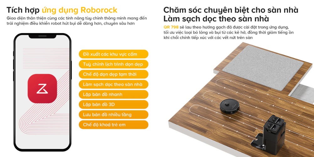 Điều khiển Roborock QR 798 - Trắng dễ dàng qua điện thoại thông minh