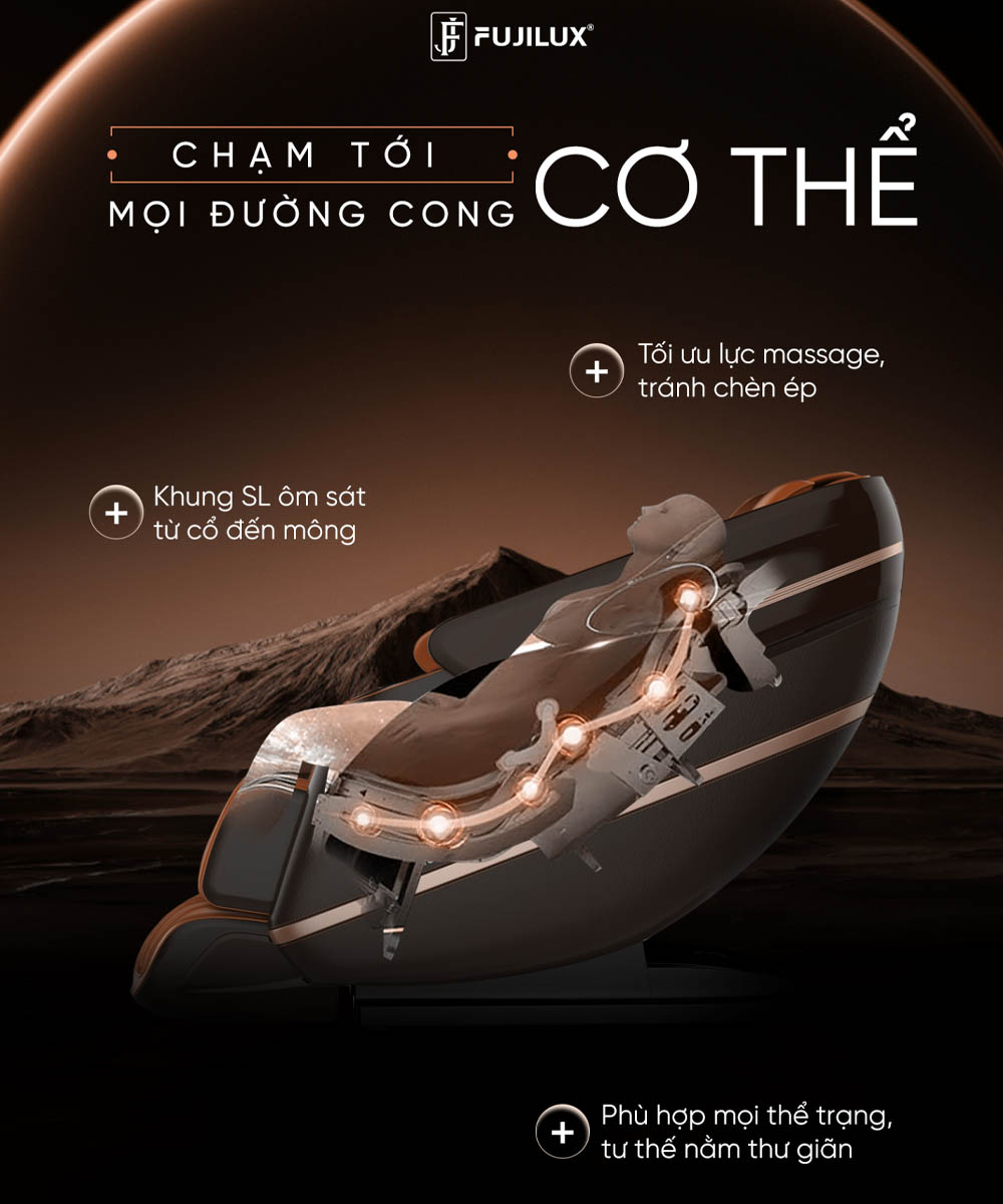 Khung SL ôm sát từ cổ đến mông tránh chèn ép khó chịu