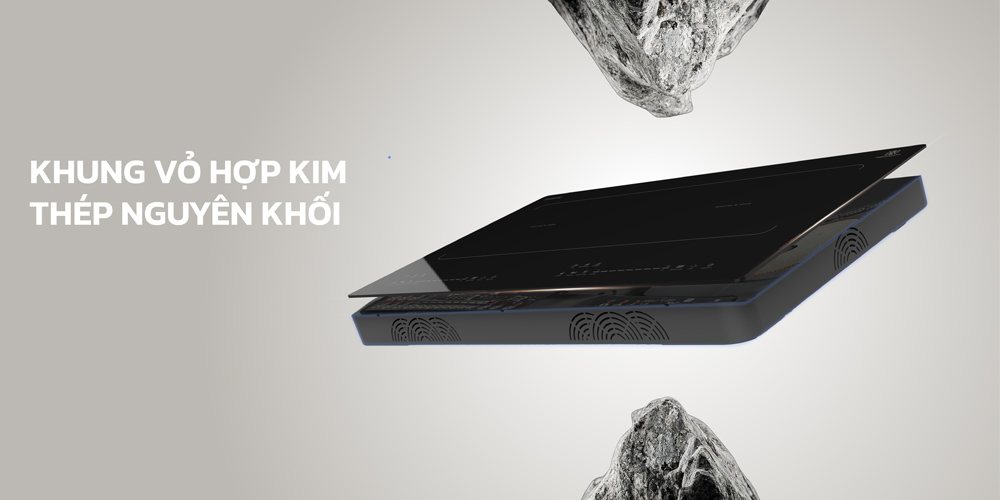 Bếp Từ Đôi Hawonkoo CEH-268 trang bị khung vỏ hợp kim thép nguyên khối