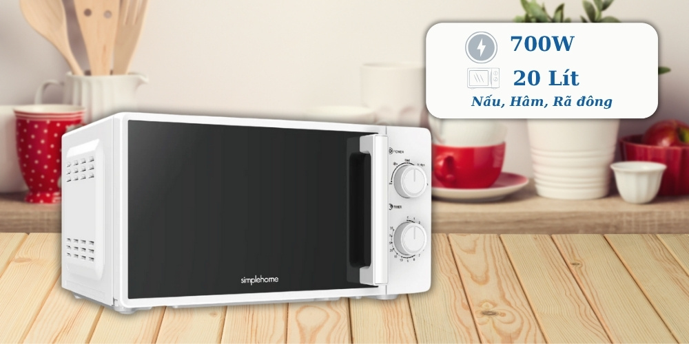 Lò Vi Sóng Simplehome F20MXP07-G70 hỗ trợ nấu ăn tiện lợi