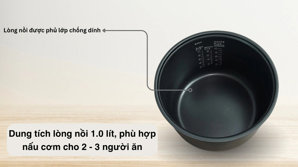 Nồi Cơm Điện Zojirushi NL-AAQ10 trang bị lòng nồi dung tích 1.0 lít