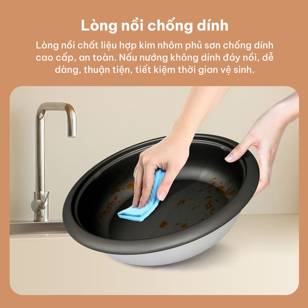 Lòng nồi hợp kim nhôm phủ lớp sơn chống dính an toàn cho sức khỏe