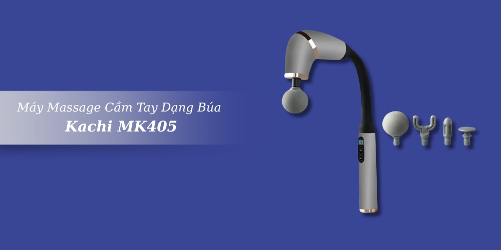 Máy Massage Cầm Tay Dạng Búa Kachi MK405 được thiết kế dạng súng
