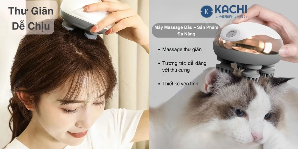 Máy Massage Đầu Kachi MK399 có thiết kế bo tròn tinh tế