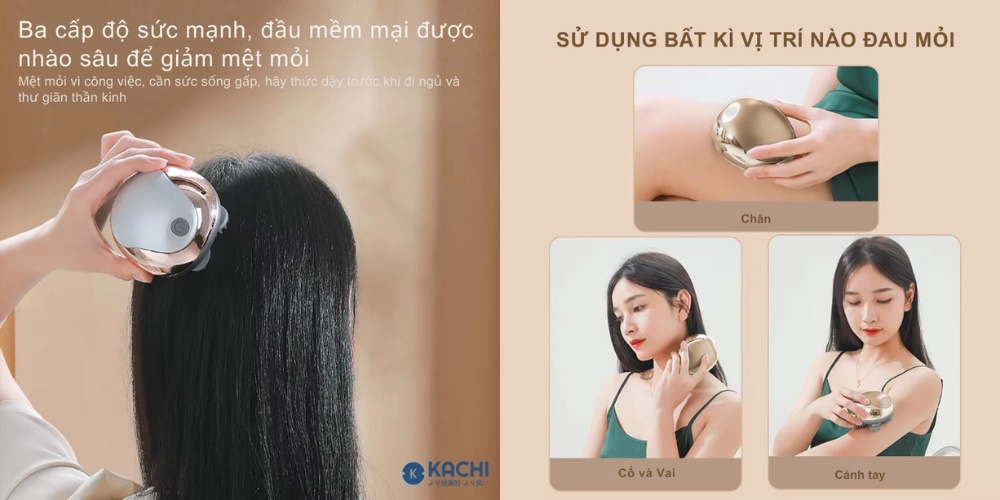Máy Massage Đầu Kachi MK399 với 3 chế độ massage
