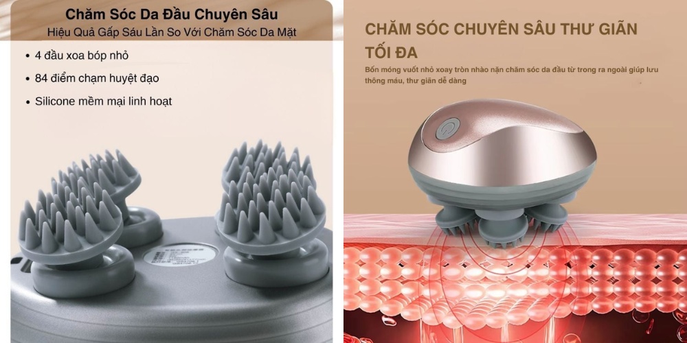 Máy Massage Đầu Kachi MK399 với 4 đầu xoay