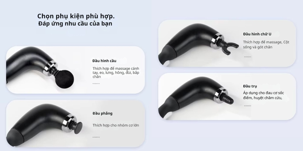 Máy Massage Kachi MK405 với 4 đầu massage cho từng vùng cơ thể