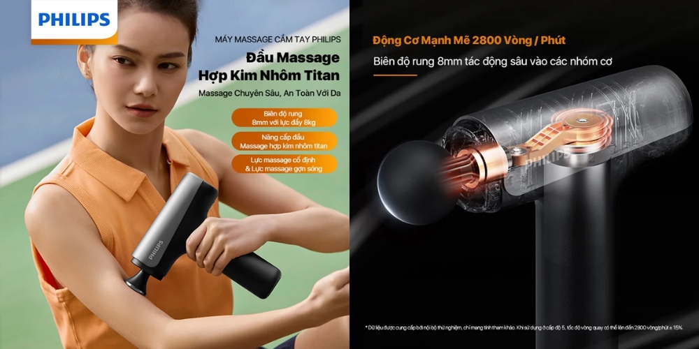 Máy Massage Thể Thao Philips PPM7325 hỗ trợ giảm căng thẳng, xua tan mệt mỏi