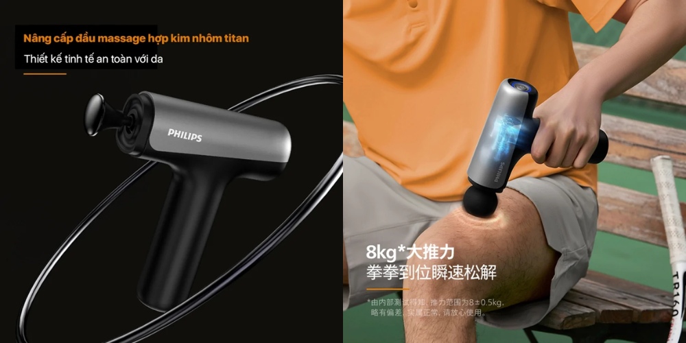 Máy Massage Thể Thao Philips PPM7325 tay cầm chắc chắn, dễ thao tác