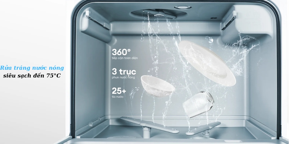 Máy rửa chén bát để bàn Kochi C500 làm sạch hiệu quả những vết bẩn cứng đầu