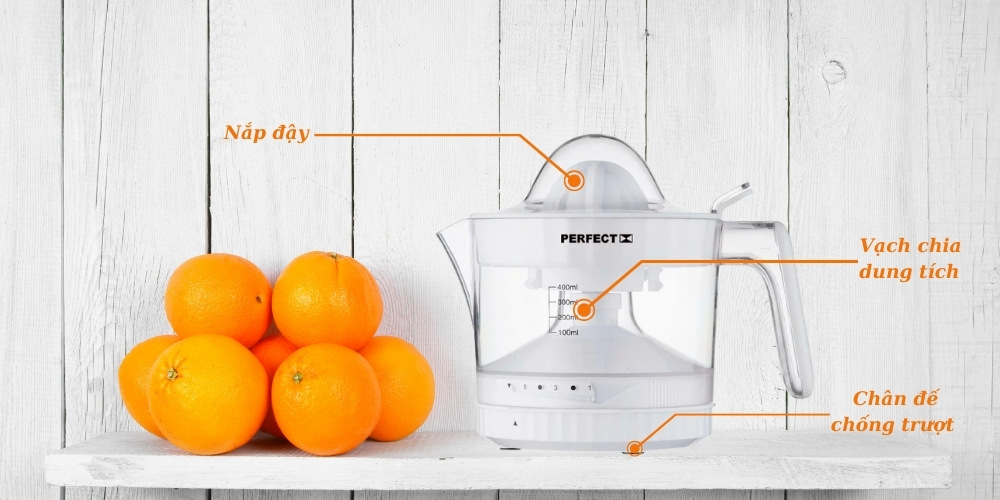 Máy Vắt Cam Perfect PF-VC1 có chân đế chống trượt