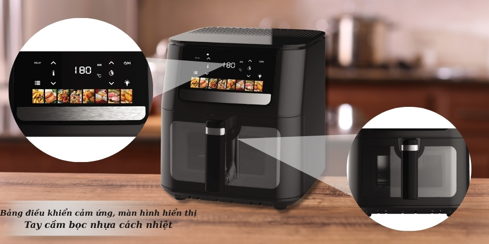Nồi Chiên Không Dầu Simplehome AF9021 sang trọng, tiện lợi theo dõi