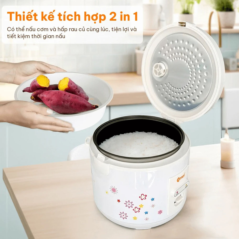 Nồi Cơm Điện Comet CM8015 1.8 Lít có thiết kế tiện dụng