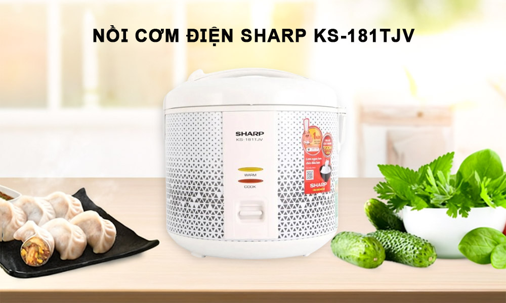 Nồi Cơm Điện Sharp KS-181TJV 1.8 Lít phù hợp mọi không gian bếp