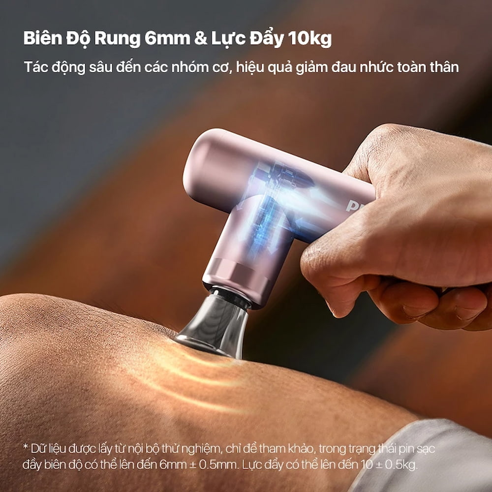 Philips PPM7308 biên độ rung 6mm, tạo lực massage sâu