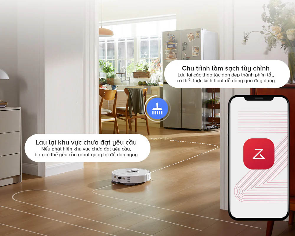 Roborock Qrevo C Pro tích hợp ứng dụng Roborock, giao diện thân thiện