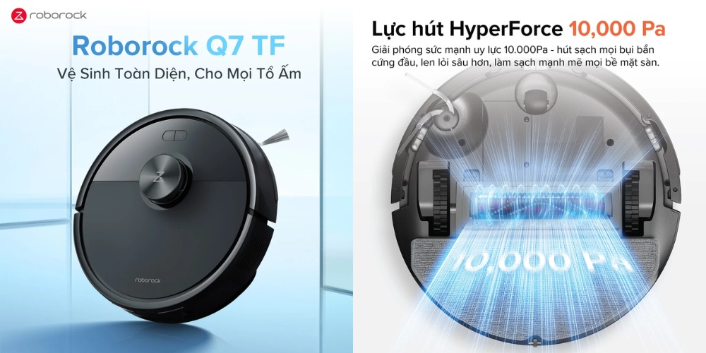 Robot Hút Bụi Lau Nhà Roborock Q7TF lực hút 10.000Pa