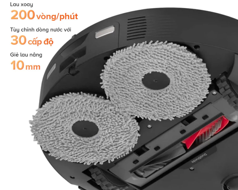 Hệ thống lau xoay kép hoạt động ở tốc độ 200 vòng/phút