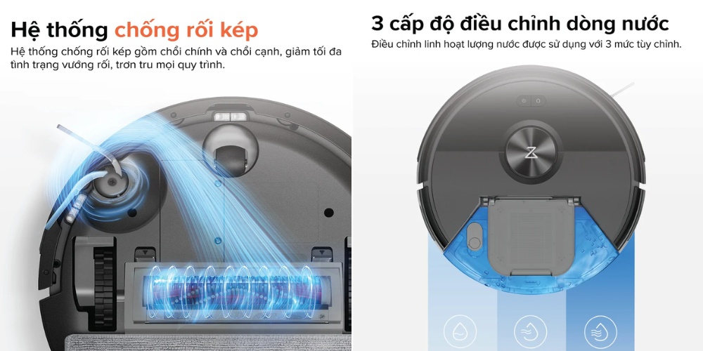 Robot Roborock Q7TF có 3 chế độ điều chỉnh mức nước linh hoạt