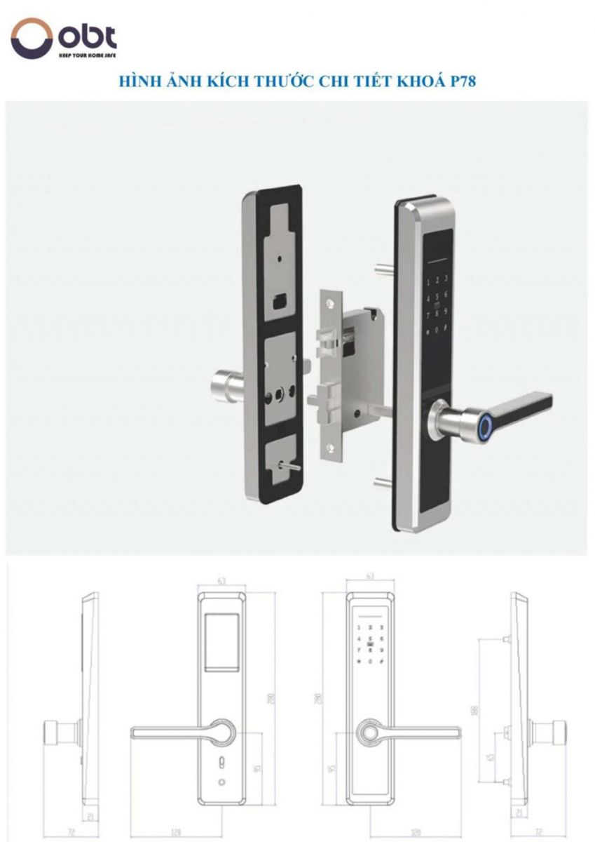 Ruột khóa ORBITA P78 chống trộm, chìa khóa chống sao chép