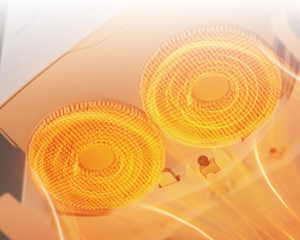 Sấy giẻ lau và đế dock sạc khô hoàn toàn bằng khí nóng 45°C