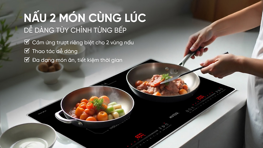 Tiện lợi và linh hoạt khi sử dụng Bếp Từ Đôi Mutosi MI-36