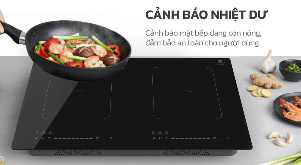 Chức năng cảnh báo nhiệt dư trên Bếp Đôi Điện Từ - Hồng Ngoại CEH-263