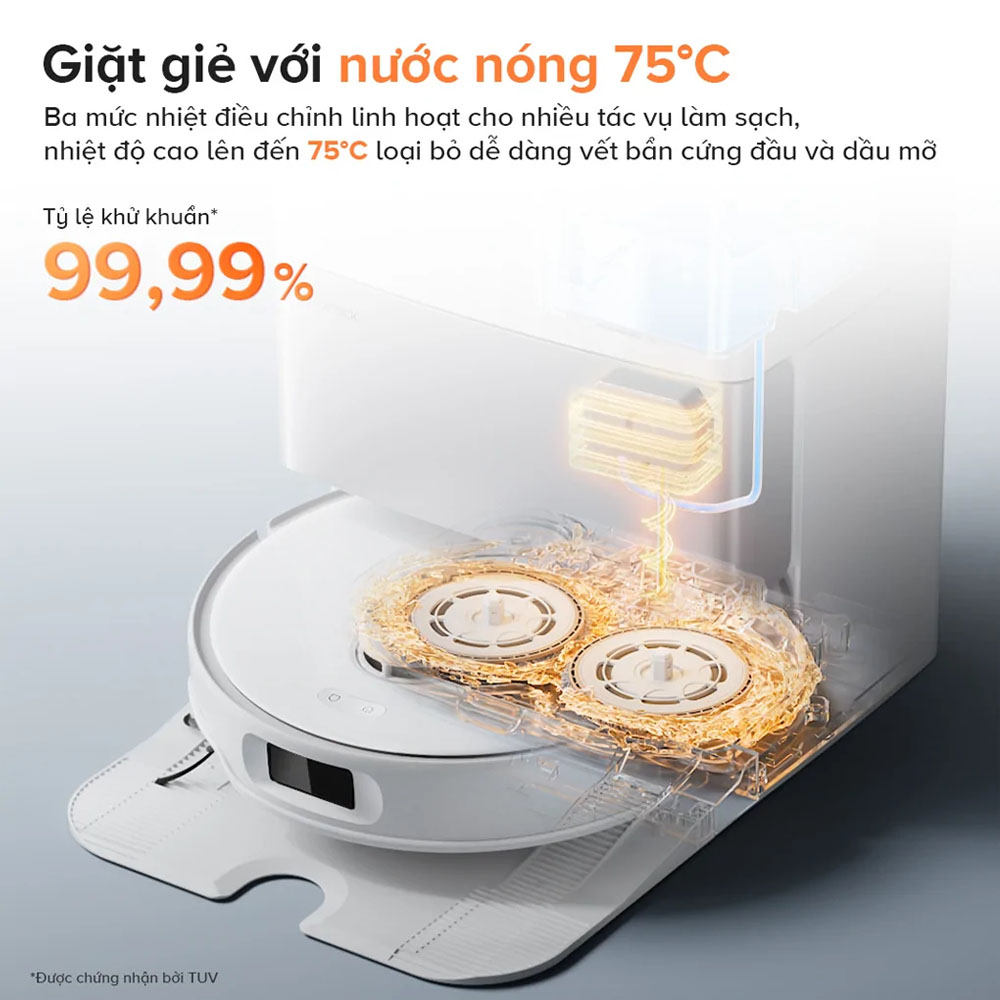 Tính năng giặt giẻ bằng nước nóng tiêu diệt 99.99% vi khuẩn
