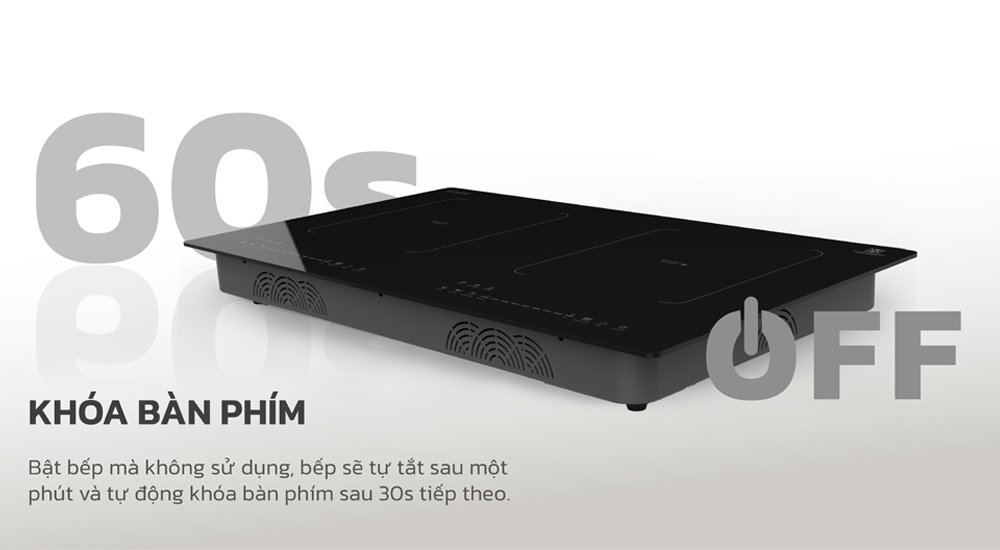 Bếp Đôi Điện Từ CEH-263 tích hợp chức năng khóa bàn phím