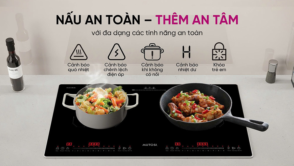 Yên tâm sử dụng Bếp Từ Đôi Mutosi MI-36