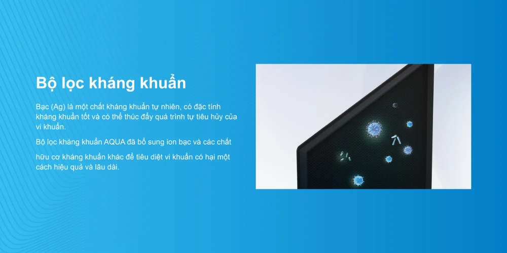Bộ lọc kháng khuẩn trên Máy Lạnh Âm Trần Inverter AQUA 2Hp 1U50S1PJ2SA