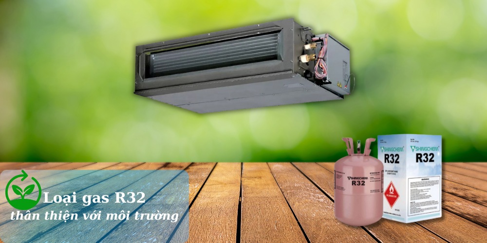 Máy lạnh giấu trần nối ống gió Aqua Inverter 2 Hp dùng loại gas R32