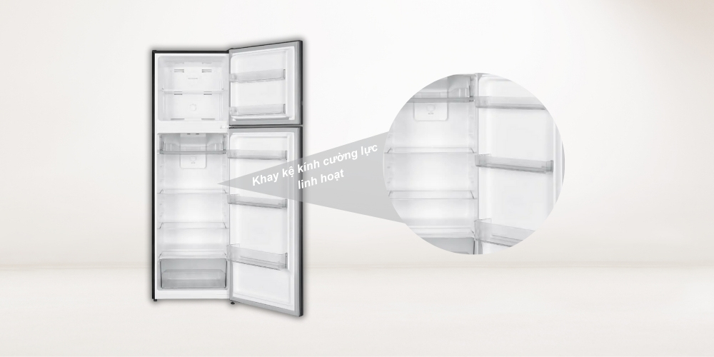 Tủ Lạnh SJ-X270V-DG có khay kệ kính cường lực linh hoạt