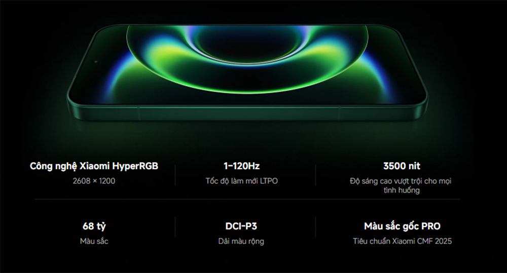 Màn hình HyperRGB sắc nét, độ sáng cao