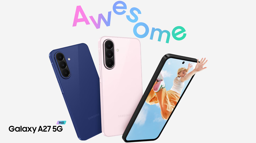 Galaxy A27 5G nổi bật với khung viền phẳng kết hợp cụm camera xếp dọc