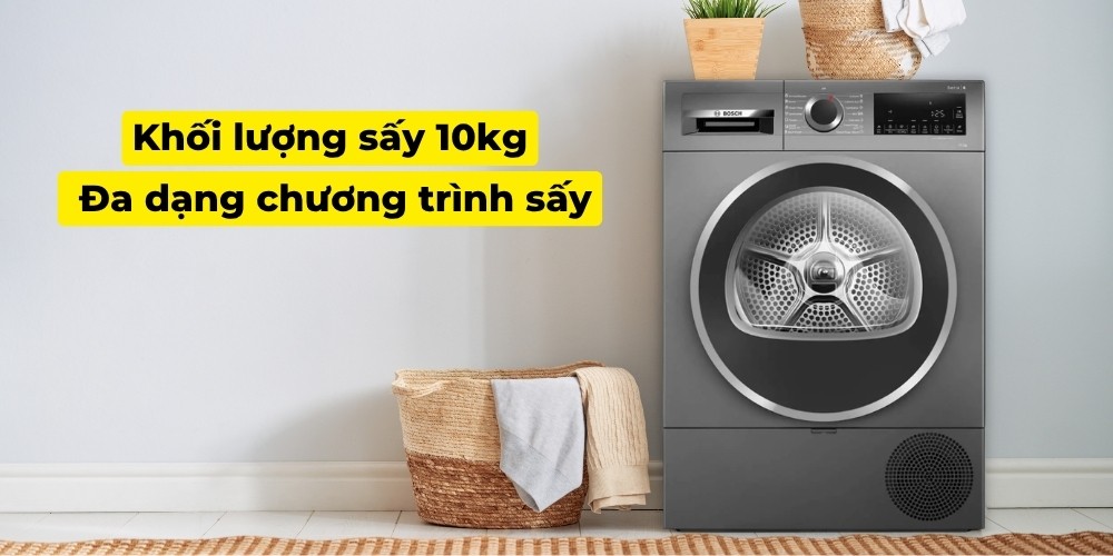 Máy Sấy 10 Kg WQG25303SG với đa dạng chương trình sấy