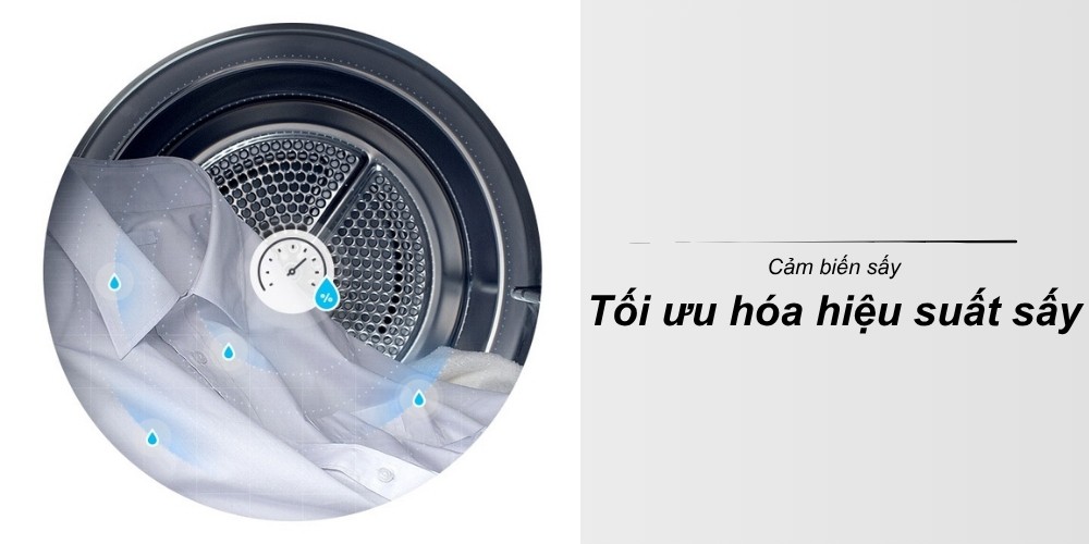 Máy Sấy Bơm Nhiệt LG RB09NHP5O tích hợp cảm biến sấy