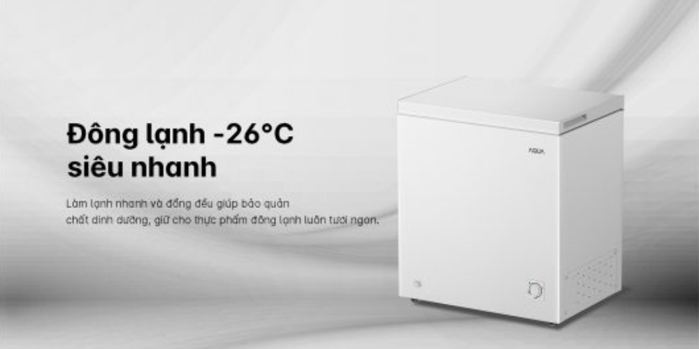 Tủ đông Aqua AQF-C3101EN với chức năng cấp đông nhanh