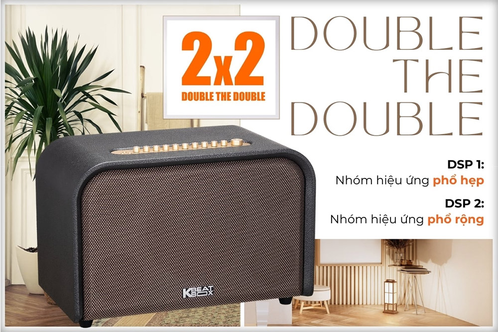Tích hợp 2 chip DSP loa Karaoke di động Acnos Acoustic 3 Compact màu đen