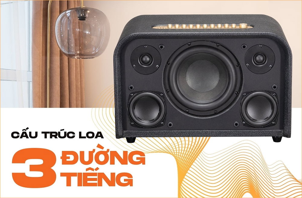Cấu trúc loa 3 đường tiếng loa Karaoke di động Acnos Acoustic 3 Compact màu đen