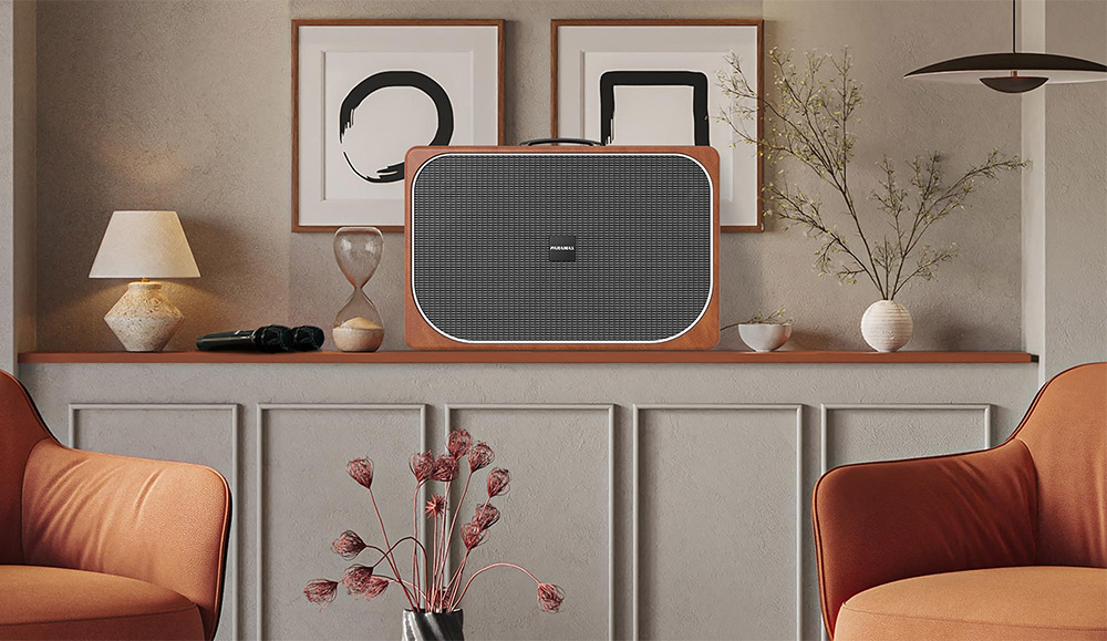 Kiểu dáng loa di động xách tay Paramax Sono Brown Leather