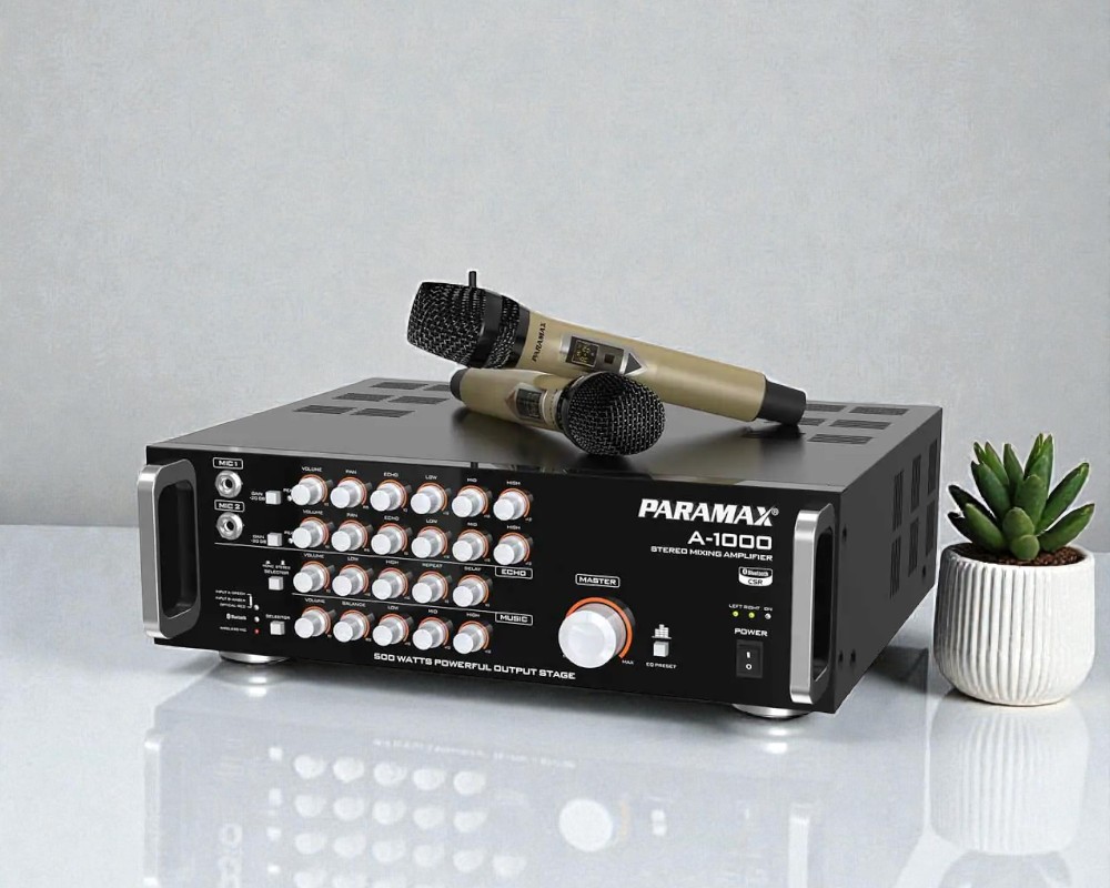 Tích hợp cặp micro UHF amply Paramax A-1000 (CBZ-2000)